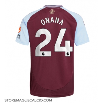 Aston Villa Amadou Onana #24 Maglia Gara Casa Repliche 2024-25